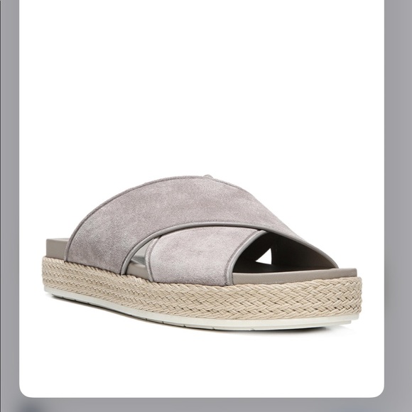 Vince Villaire Crisscross Suede Espadrille Slide - Picture 1 of 4